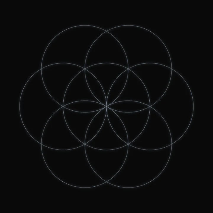 The Seed of Life: seven equal circles in hexagonal symmetry